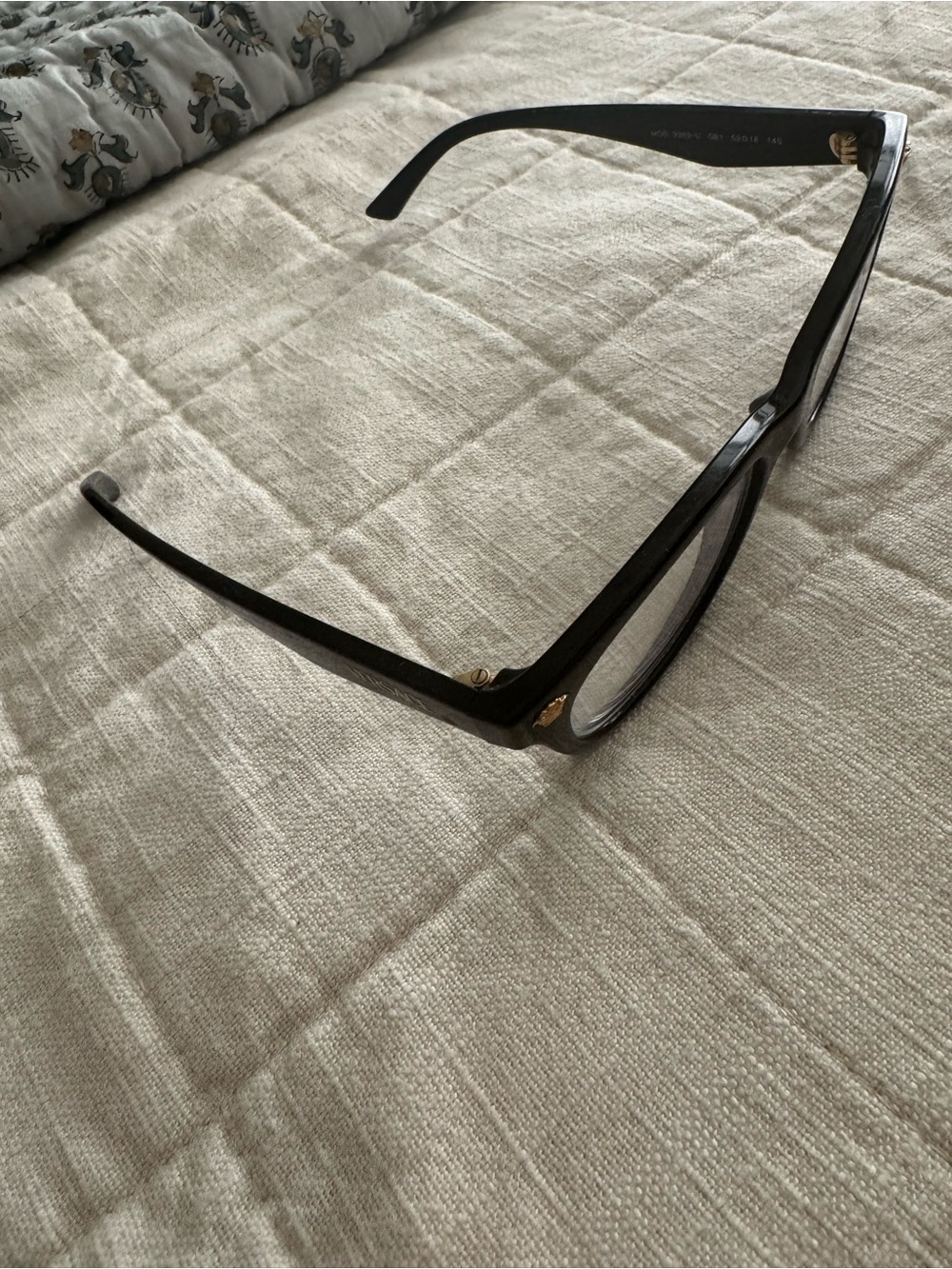 Versace Black Square Frame Glasses with Gold Medusa Accents - Picture 6 of 9